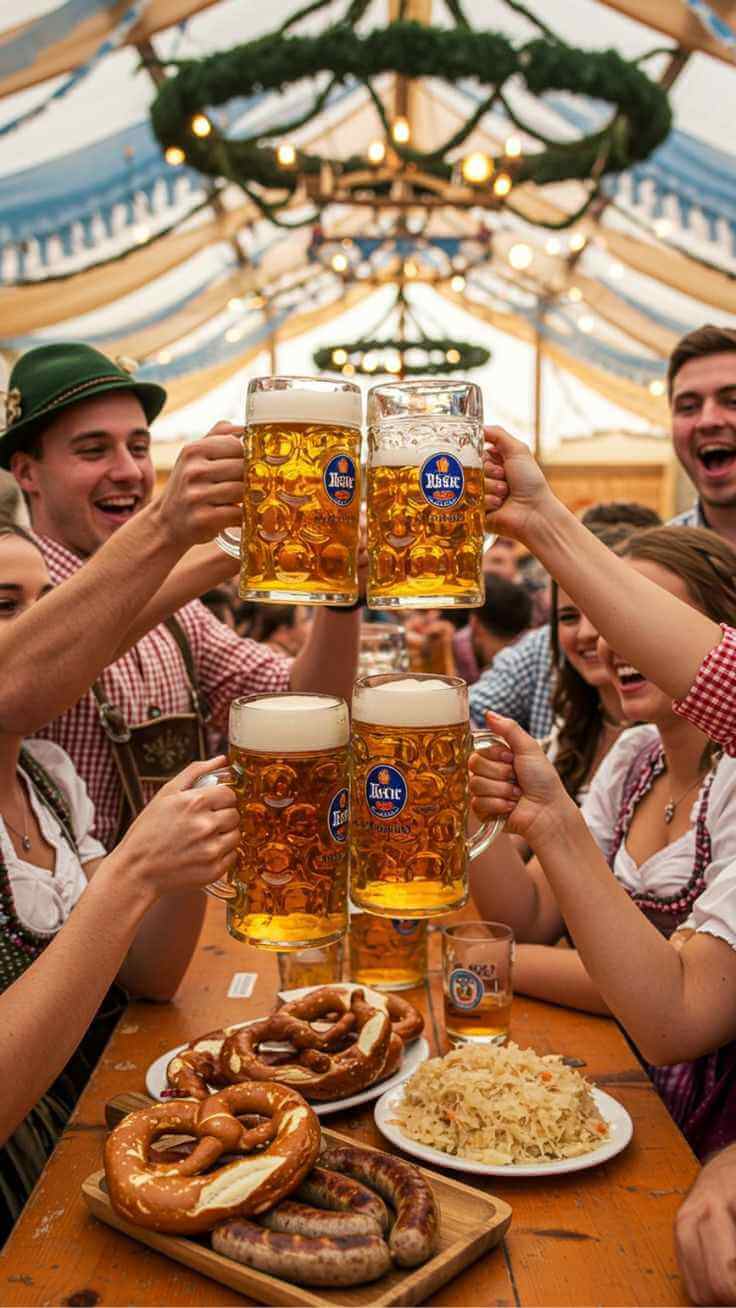 Deutscher Bierkrug gefüllt mit Lager