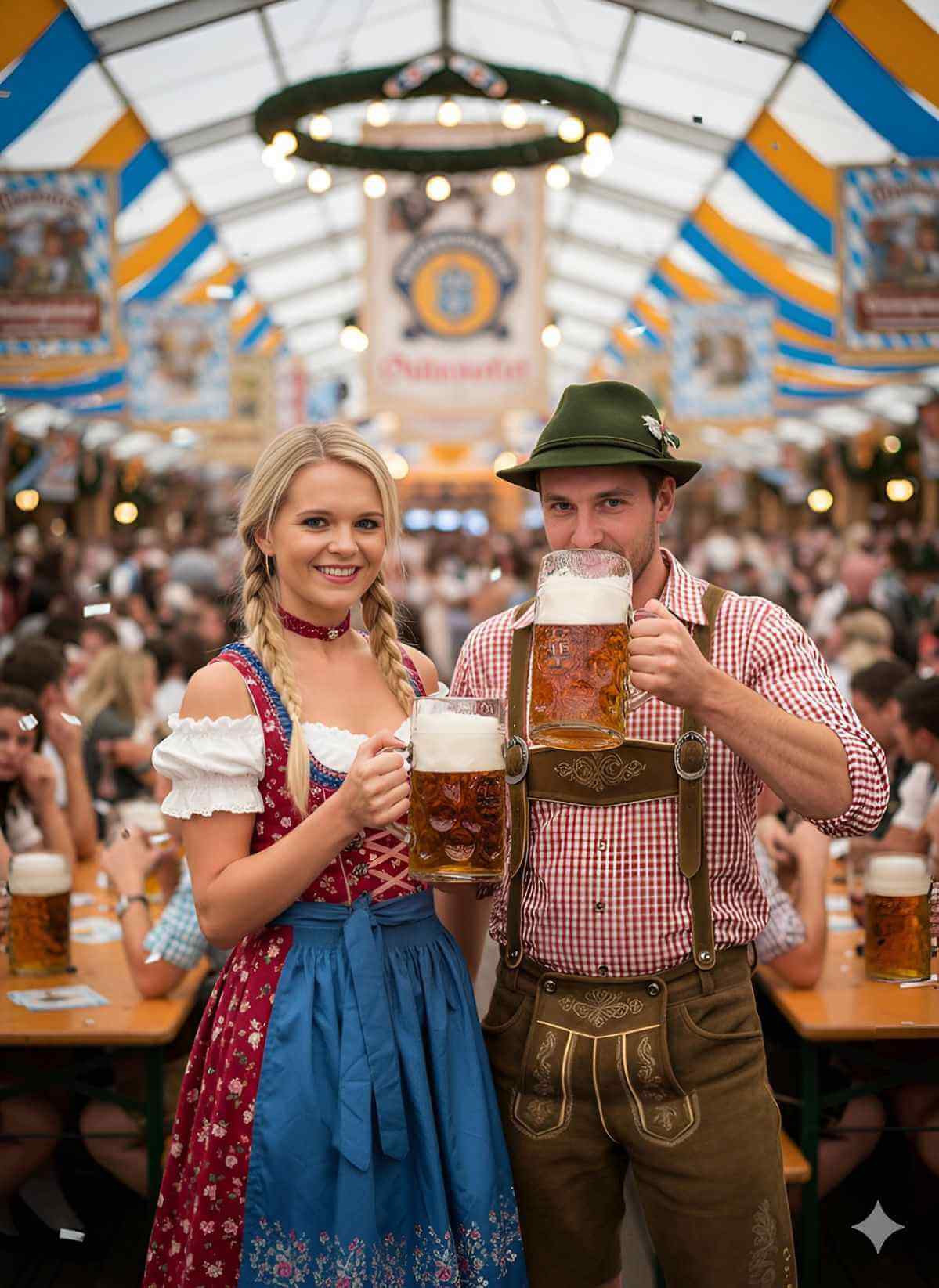 Karnevalsteilnehmer in bunten Kostümen während des Karnevals